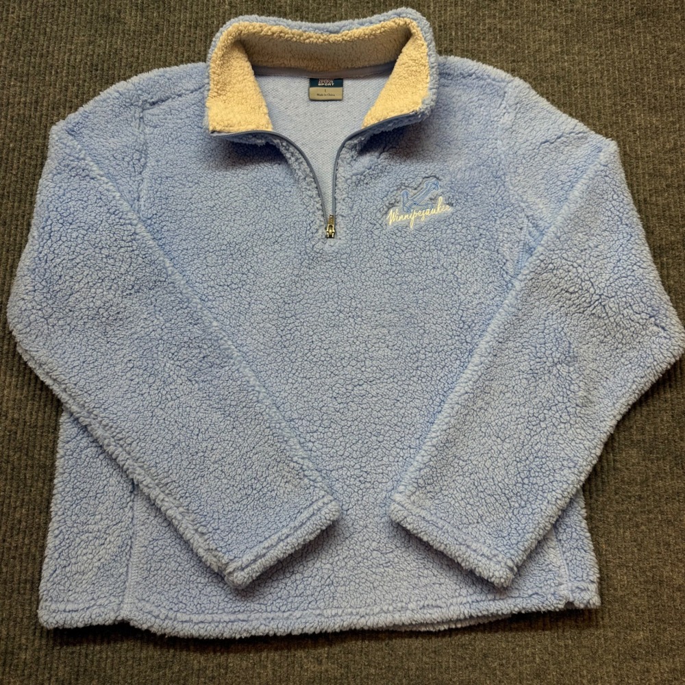 Winnipesaukee Sherpa Fleece Quarter Zip Pullover MV Sport Womens L Blue